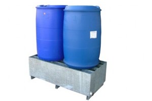 2 Drum Bund Galvanised Steel